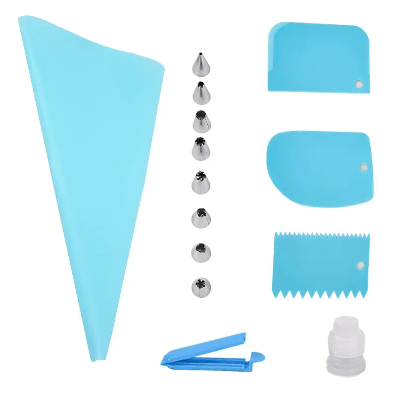 Kit de Décoration de Gâteaux 14 pièces - Douilles et Poches en Silicone