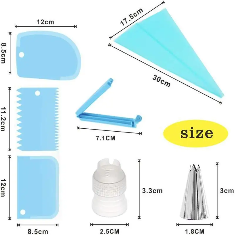 Kit de Décoration de Gâteaux 14 pièces - Douilles et Poches en Silicone
