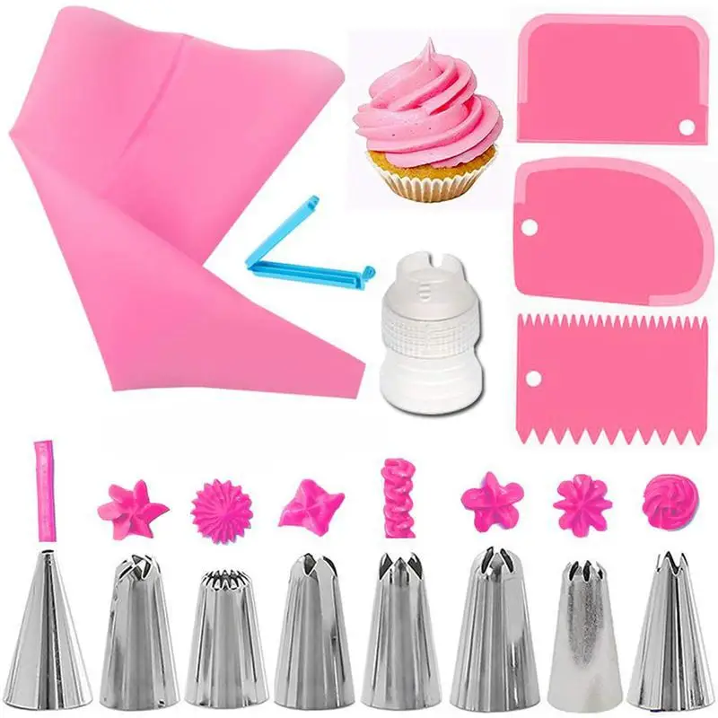 Kit de Décoration de Gâteaux 14 pièces - Douilles et Poches en Silicone