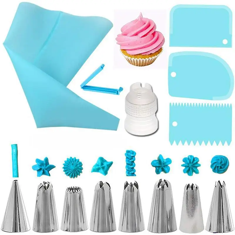 Kit de Décoration de Gâteaux 14 pièces - Douilles et Poches en Silicone