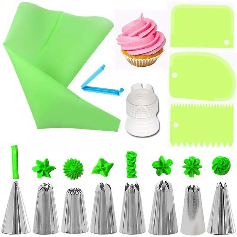 Kit de Décoration de Gâteaux 14 pièces - Douilles et Poches en Silicone