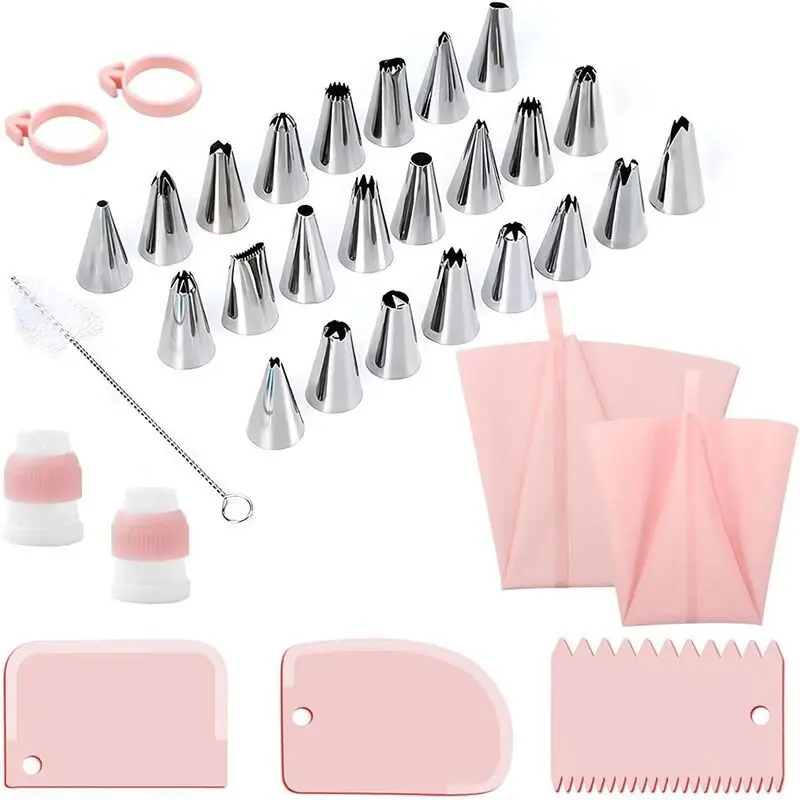 Set de 34 Douilles en Acier Inoxydable pour Décoration de Gâteaux