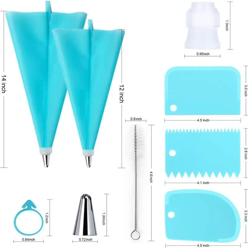 Set de 34 Douilles en Acier Inoxydable pour Décoration de Gâteaux