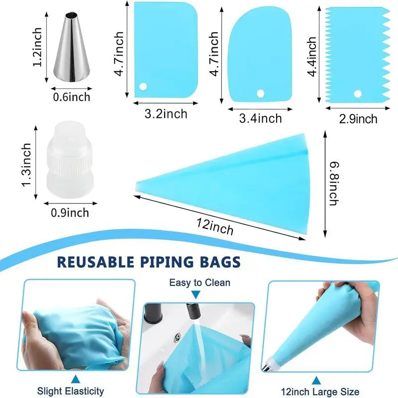 Set de 34 Douilles en Acier Inoxydable pour Décoration de Gâteaux
