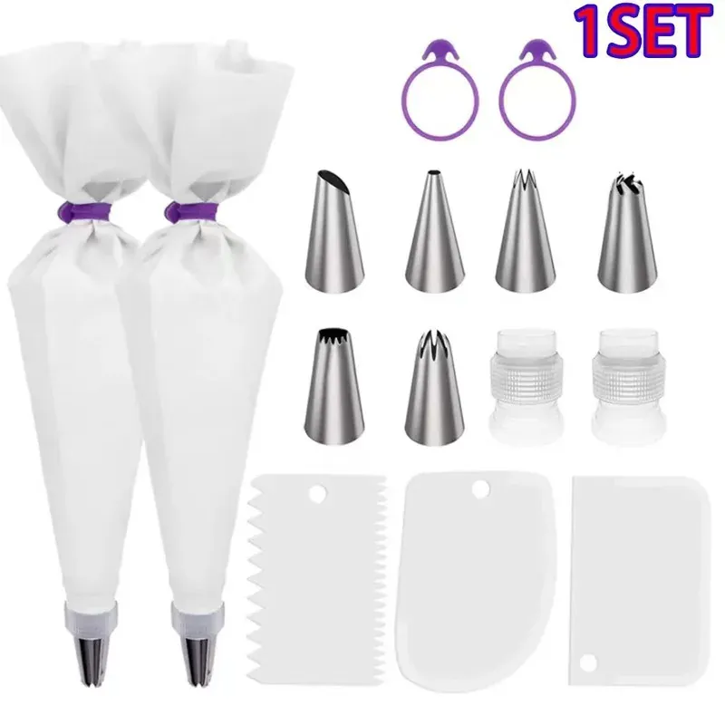 Set de 34 Douilles en Acier Inoxydable pour Décoration de Gâteaux