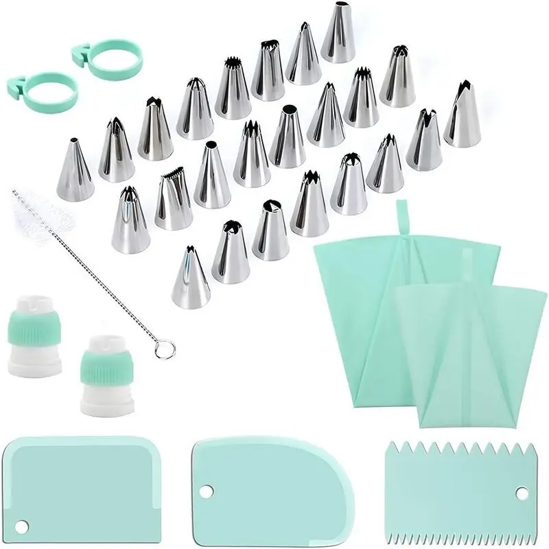 Set de 34 Douilles en Acier Inoxydable pour Décoration de Gâteaux