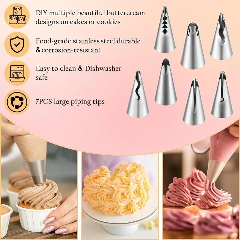 Kit de Décoration de Gâteaux 128PCS avec Douilles et Poches à Douille