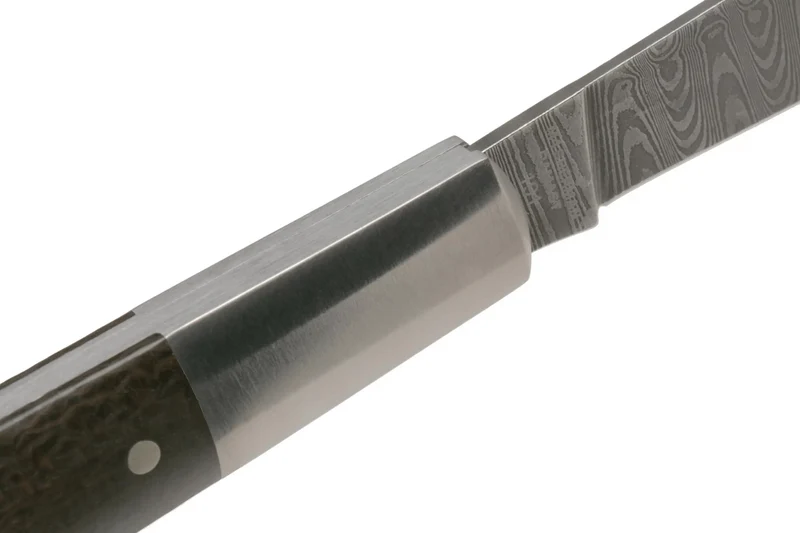 Couteau pliant Böker Barlow M4 Sherman Damas 110038DAM manche en micarta marron et inox 8,8cm + étui feutre