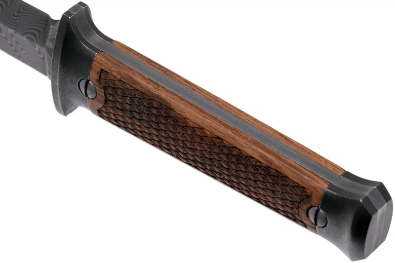 Couteau Böker P08 Damascus 121515DAM lame damassée 8,2cm manche en bois + étui en cuir