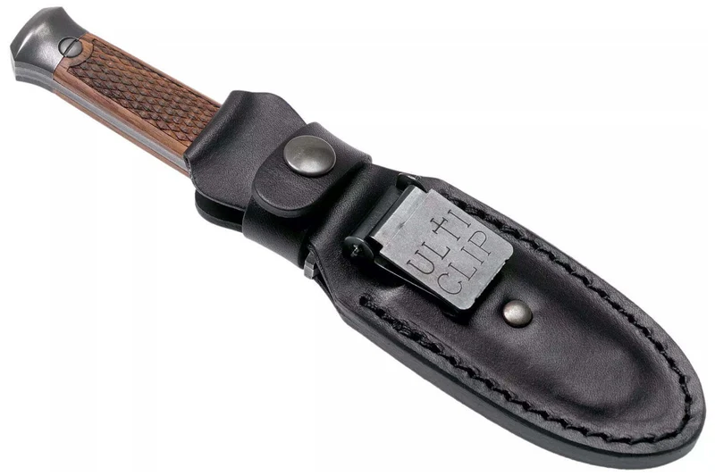 Couteau Böker P08 Damascus 121515DAM lame damassée 8,2cm manche en bois + étui en cuir