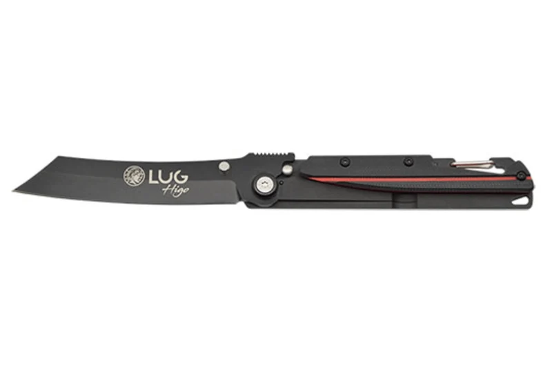 Couteau pliant LUG Higo Titanium LUSP3THRB manche en acier et G10 noir et rouge 11cm