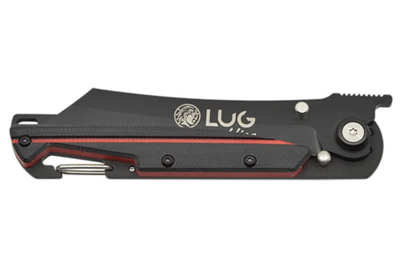 Couteau pliant LUG Higo Titanium LUSP3THRB manche en acier et G10 noir et rouge 11cm