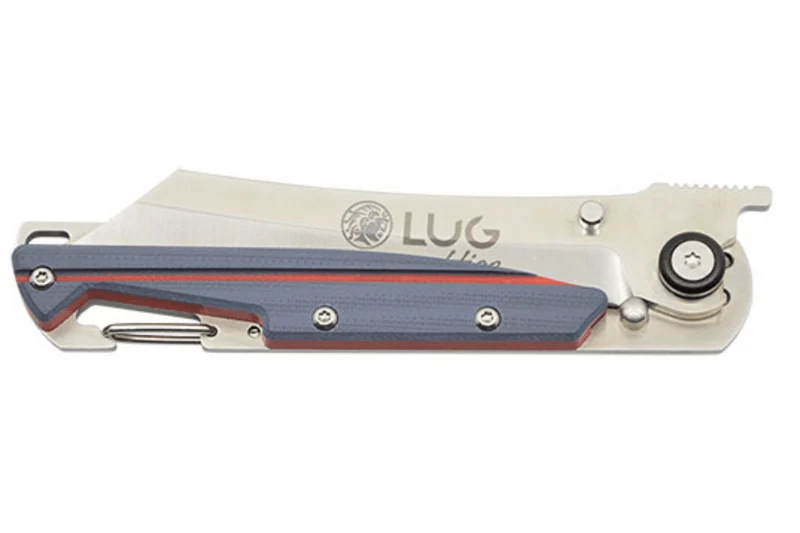 Couteau pliant LUG Higo LUSP3SHRG manche en acier et G10 gris et rouge 11cm