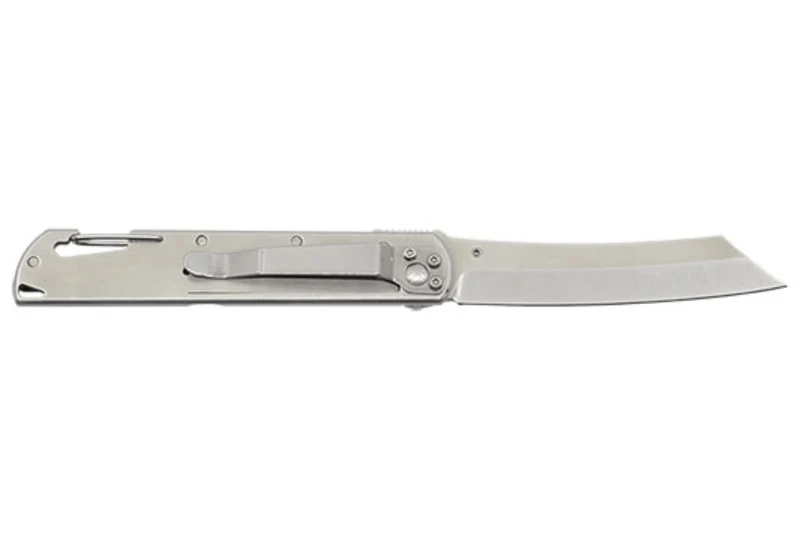 Couteau pliant LUG Higo LUSP3SHRG manche en acier et G10 gris et rouge 11cm