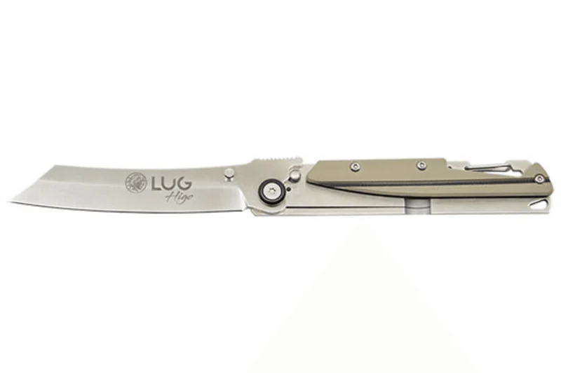 Couteau pliant LUG Higo LUSP3SHBD manche en acier et G10 désert et noir 11cm
