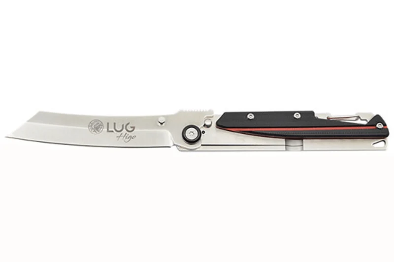 Couteau pliant LUG Higo LUSP3SHRB manche en acier et G10 noir et rouge 11cm