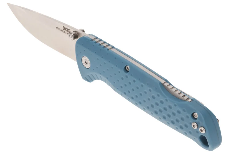 Couteau pliant SOG Adventurer LB Nordic SGADVBL manche nylon et fibres de verre bleu 10cm