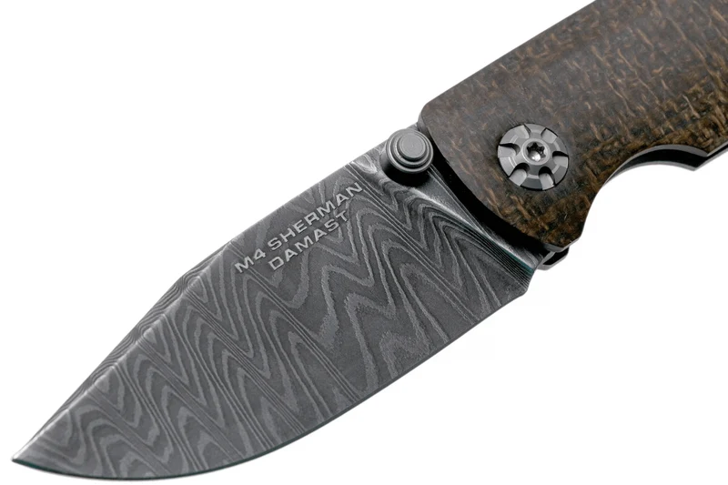 Couteau pliant Böker M4 Sherman Damas 110662DAM lame damassée manche en micarta noir 9,8cm