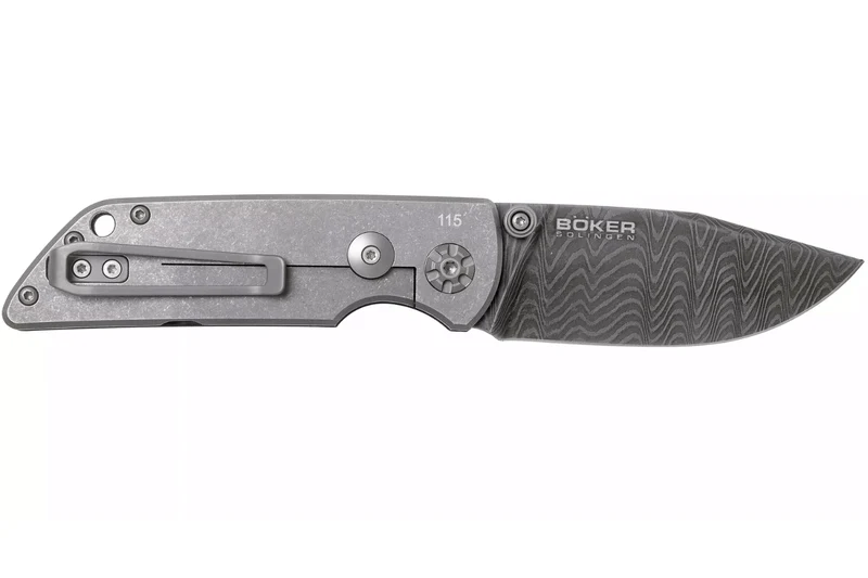 Couteau pliant Böker M4 Sherman Damas 110662DAM lame damassée manche en micarta noir 9,8cm