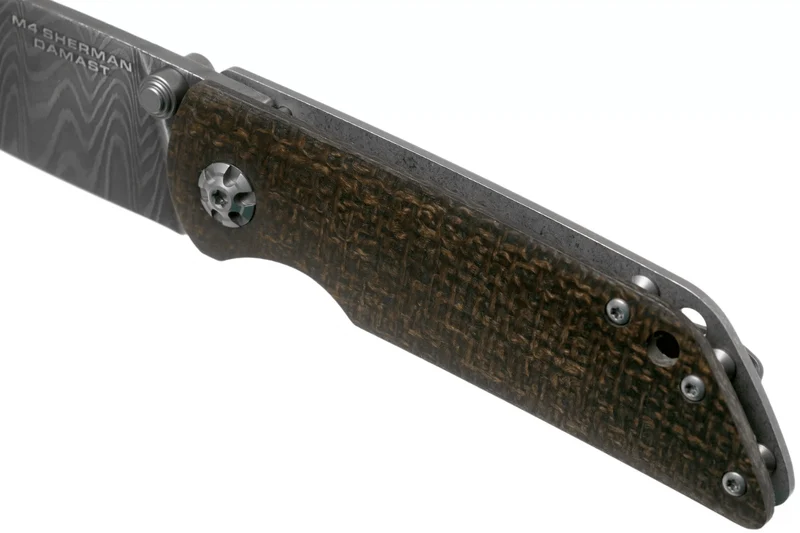 Couteau pliant Böker M4 Sherman Damas 110662DAM lame damassée manche en micarta noir 9,8cm