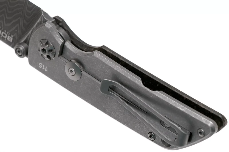 Couteau pliant Böker M4 Sherman Damas 110662DAM lame damassée manche en micarta noir 9,8cm