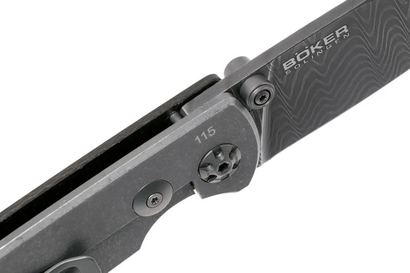 Couteau pliant Böker M4 Sherman Damas 110662DAM lame damassée manche en micarta noir 9,8cm