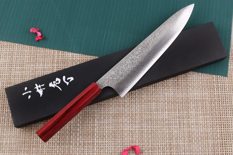 Couteau de chef japonais artisanal Kei Kobayashi SG2 damas 24cm