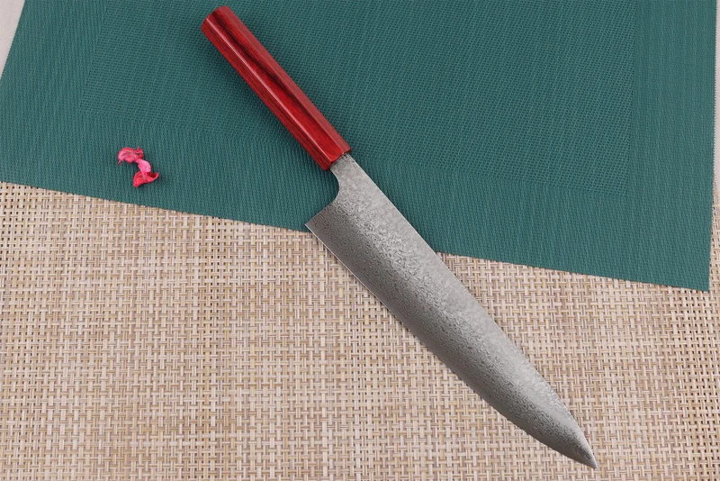 Couteau de chef japonais artisanal Kei Kobayashi SG2 damas 24cm