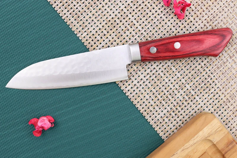 Couteau ko santoku japonais artisanal Masutani 13cm martelé