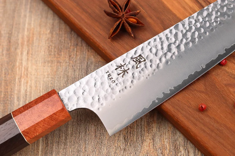 Couteau santoku 17cm japonais artisanal Yuzo Akira Tsuchime VG10
