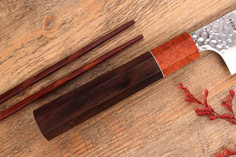 Couteau santoku 17cm japonais artisanal Yuzo Akira Tsuchime VG10