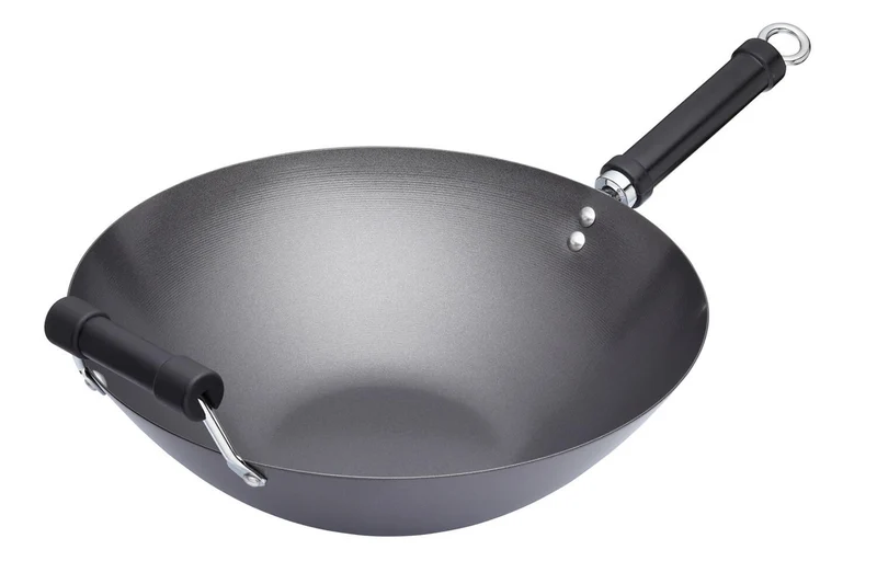 Wok antiadhésif Kitchen Craft acier carbone 36cm