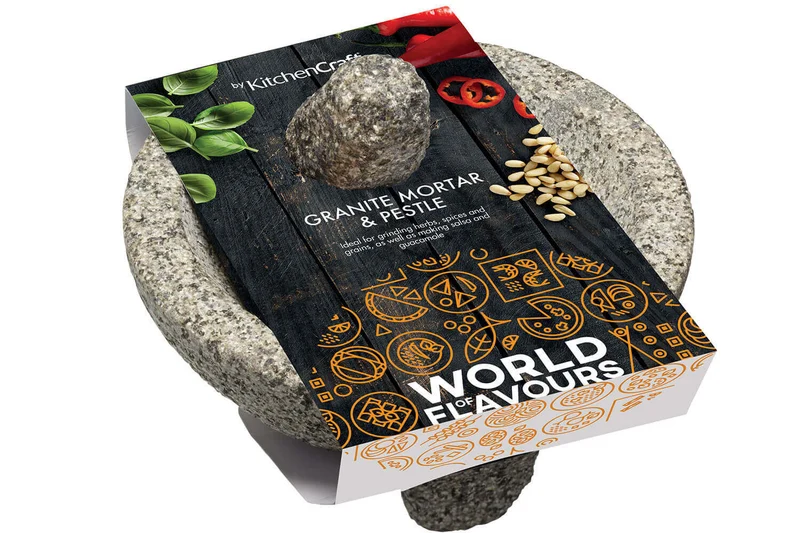 Mortier et pilon mexicain en granit gris 20x10cm MasterClass