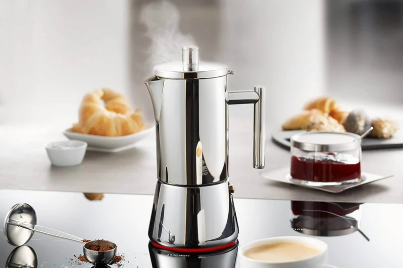 Cafetière italienne moderne Gefu Nando tous feux en inox