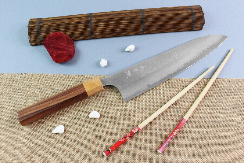 Couteau de chef japonais artisanal Yoshimi Kato AS Nashiji 24cm