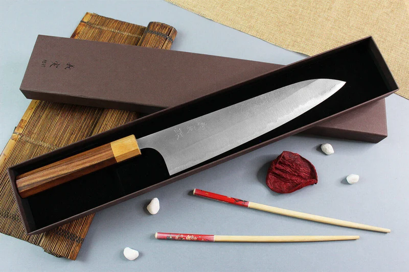 Couteau de chef japonais artisanal Yoshimi Kato AS Nashiji 24cm