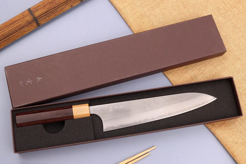 Couteau de chef japonais artisanal Yoshimi Kato AS Nashiji 21cm
