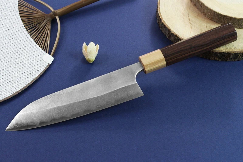 Couteau santoku japonais artisanal Yoshimi Kato AS Nashiji 17cm