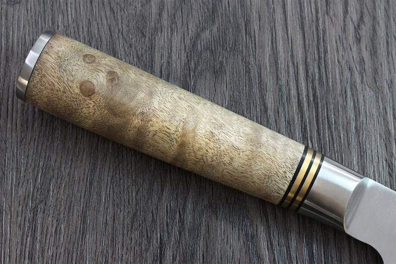 Couteau de chef japonais artisanal forgé Takeshi Saji R2 Tsuchime 24cm