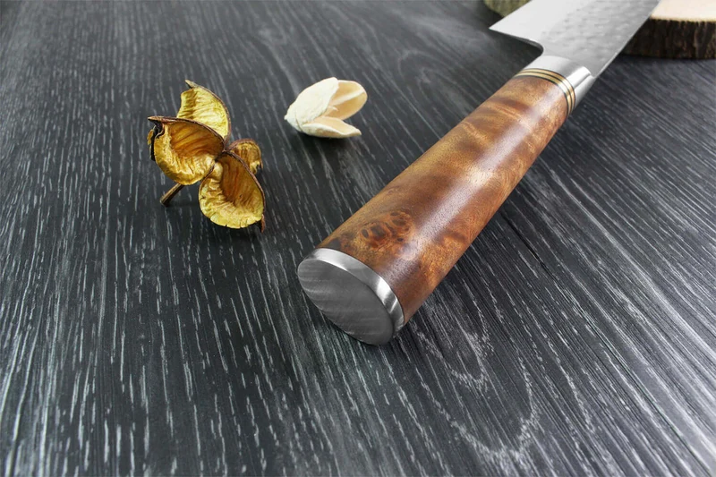 Couteau de chef japonais artisanal forgé Takeshi Saji R2 Tsuchime 21cm