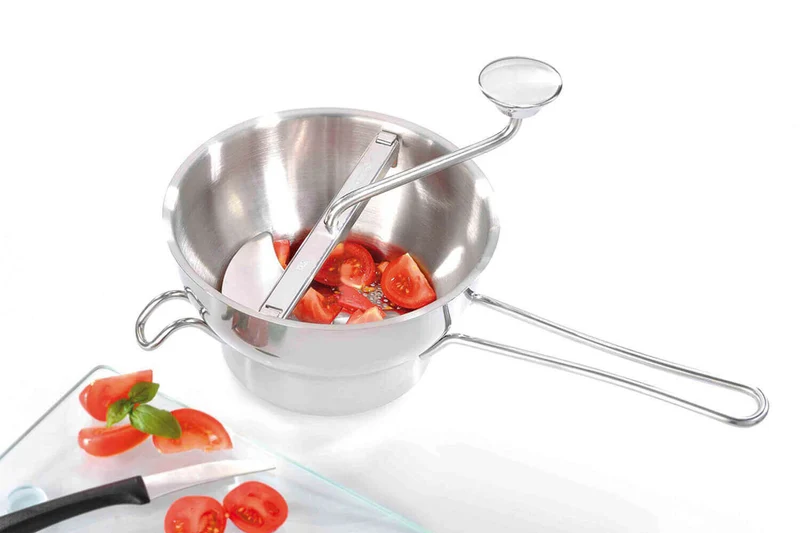 Moulin à légumes manuel Gefu Flotte Lotte tout inox avec 2 grilles - Diamètre 20cm