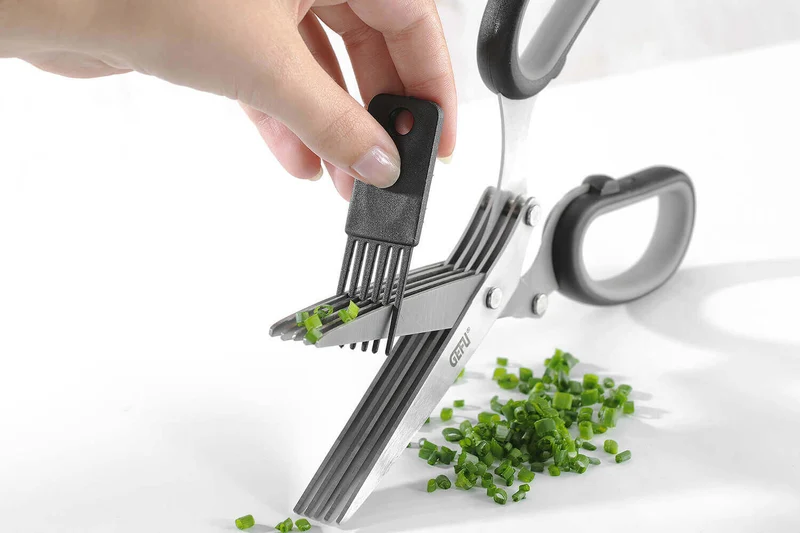 Ciseaux à herbes Gefu Cutare 5 lames avec peigne de nettoyage