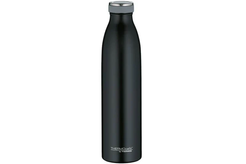 Gourde isotherme Thermos inox noir Thermocafé compatible boissons gazeuses