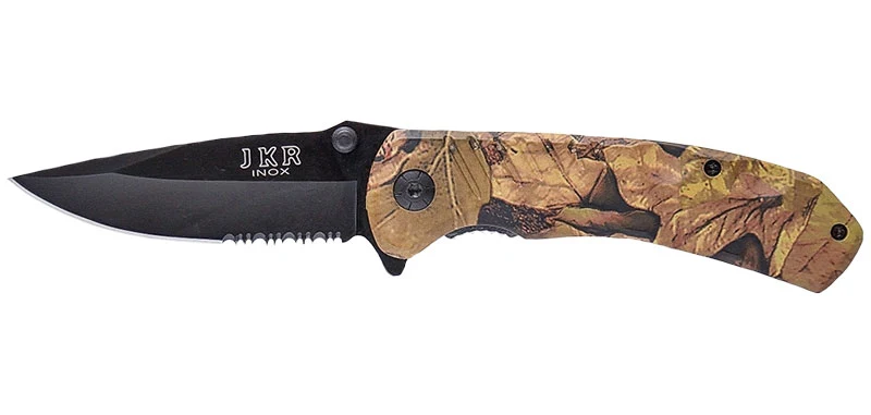 Couteau de poche pliant camouflage jkr