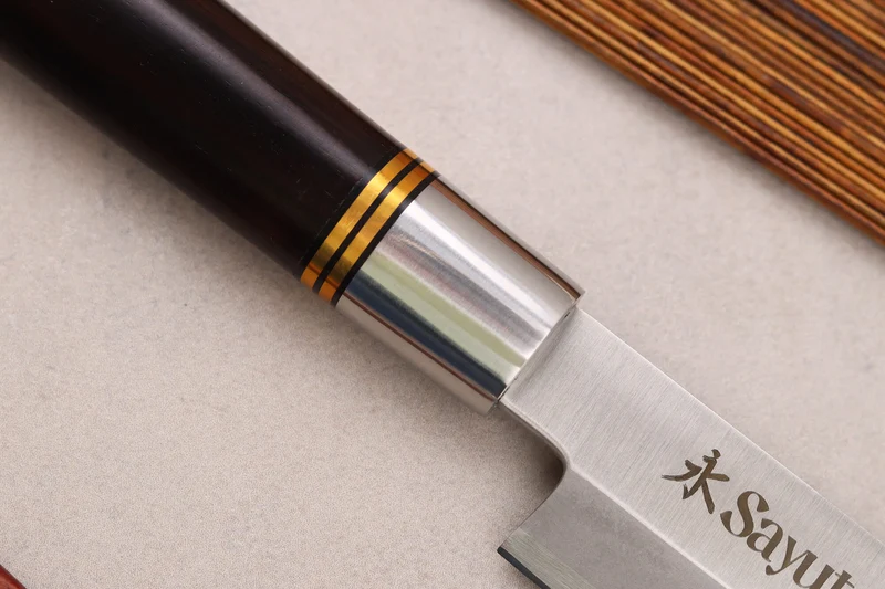 Couteau yanagiba 27cm Sayuto Ebène 7Cr manche en ébène