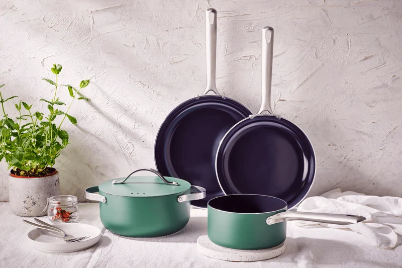 Set de 4 pièces cuisson Beka Mobi revêtement céramique 16, 20, 24 et 28cm - Coloris vert
