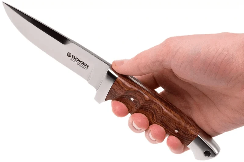 Couteau Böker Vollintegral 2.0 121585 lame en acier 11,8cm manche en bois + étui en cuir