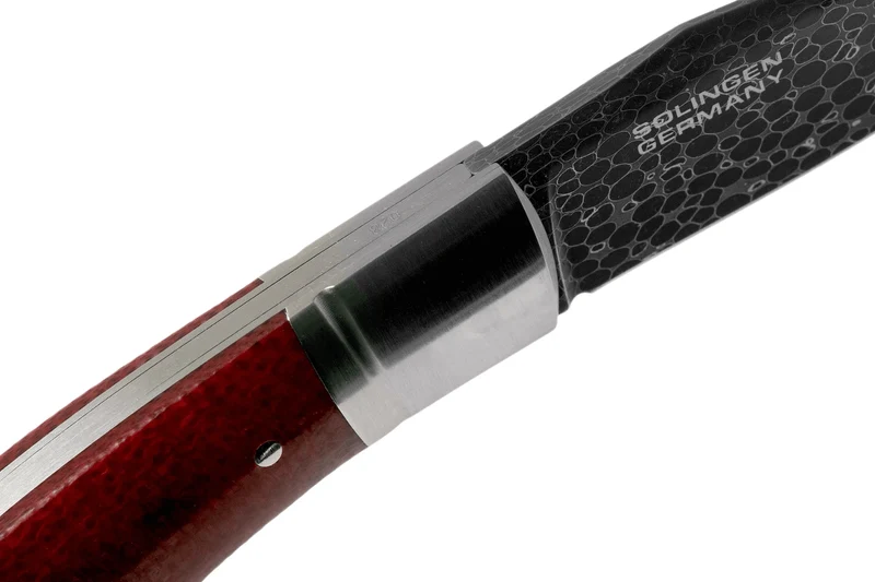 Couteau pliant Böker Boxer Damascus 111025DAM manche en micarta bordeaux 10,3cm