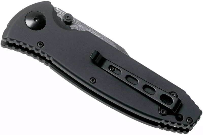 Couteau pliant Böker Kalashnikov Bayonet Damas 11KAL48DAM manche en alu et ironwood noir/bois 13cm