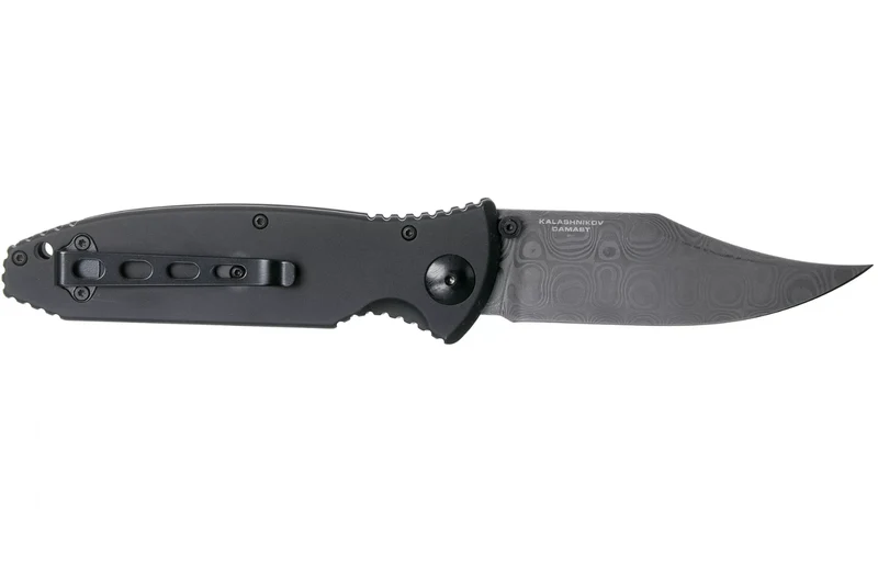 Couteau pliant Böker Kalashnikov Bayonet Damas 11KAL48DAM manche en alu et ironwood noir/bois 13cm